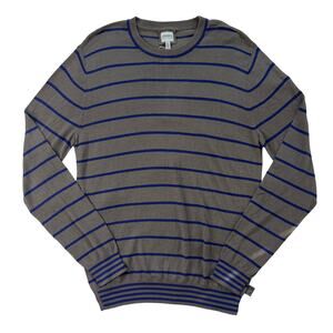 SKU2-2 GIORGIO ARMANI Men's Sweater Striped Grey/Blue Large
